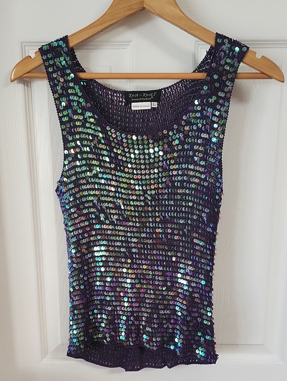 Iridescent Sequin Tank Top - Purple